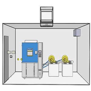 Deux gaz nocifs et chambres antidéflagrantes