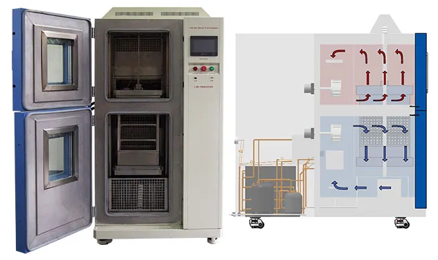 Testeur de choc thermique à deux zones LIB pour cellules de batterie: assurer la sécurité et la fiabilité